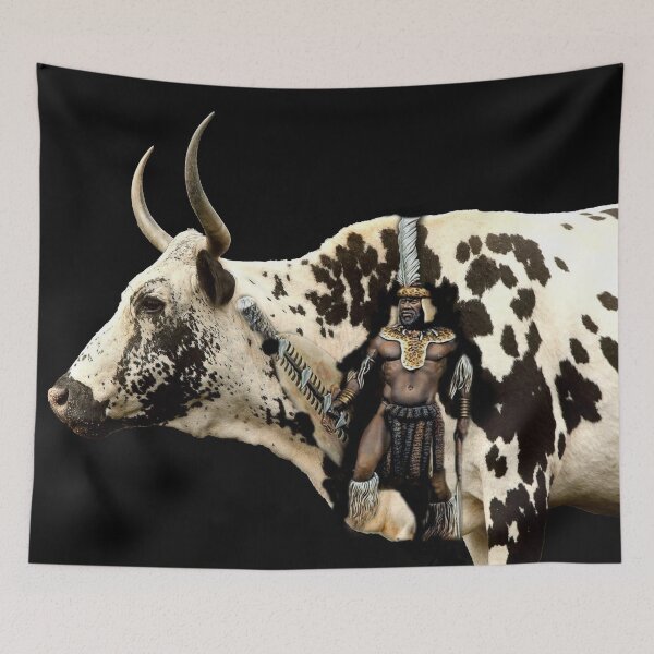 Item preview, nguni ox and the zulu warrior designed and sold by johnnyssandart.