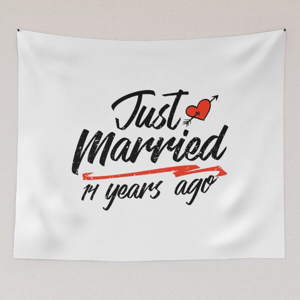 Item preview, Just Married 14 Year Ago Funny Wedding Anniversary Gift for Couples. Novelty way to celebrate a milestone anniversary designed and sold by Orange Pieces.