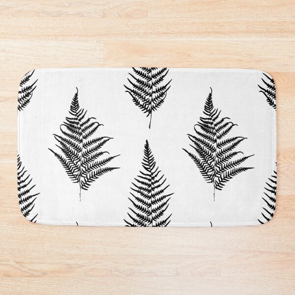 Item preview, Black and white fern tropical pattern designed and sold by designer437.