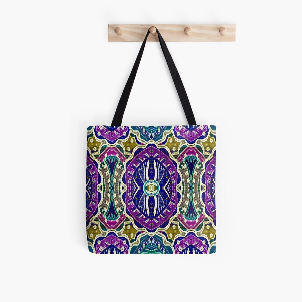 Jewels of the Journey/Bright Jewel Tones Purple Teal Gold Tote Bag