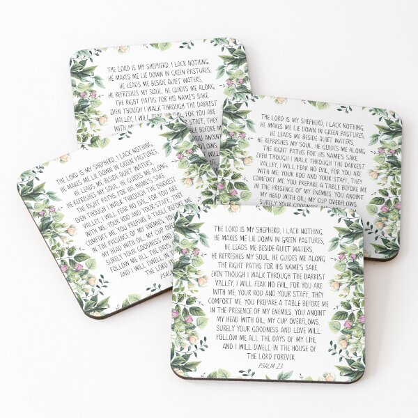 Item preview, Psalm 23 - The Lord Is My Shepherd, Bible Verse Wall Art, Scripture Art, Greenery Scripture, Christian Wall Art, Illustrated Faith, Christian Gift designed and sold by Dzhenka-Balimez.