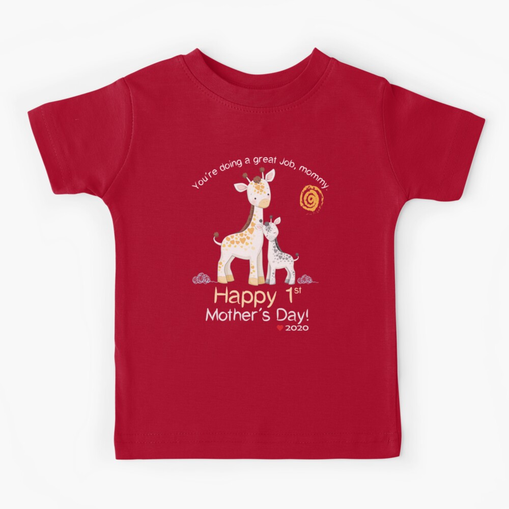 Womens Mama Giraffe Shirt New Mom Mommy Gift For Mothers Day T-Shirt