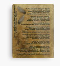 "Live Your Life" on old parchment, Chief Tecumseh Metal Print