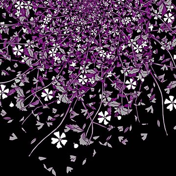 Artwork thumbnail, Ace Pride Scattered Falling Flowers and Leaves by Vernen Ink