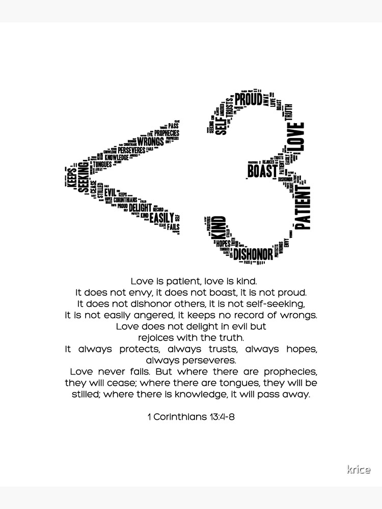 1 Corinthians 13:4-8 BIBLE VERSE Quote /"Love is patient/" Wall Art vinyl Decal