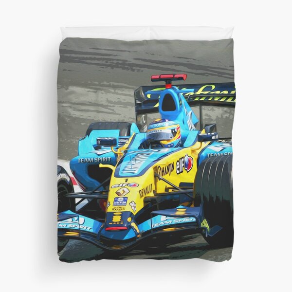 Fernando Alonso Renault 2005 oil painting Duvet Cover