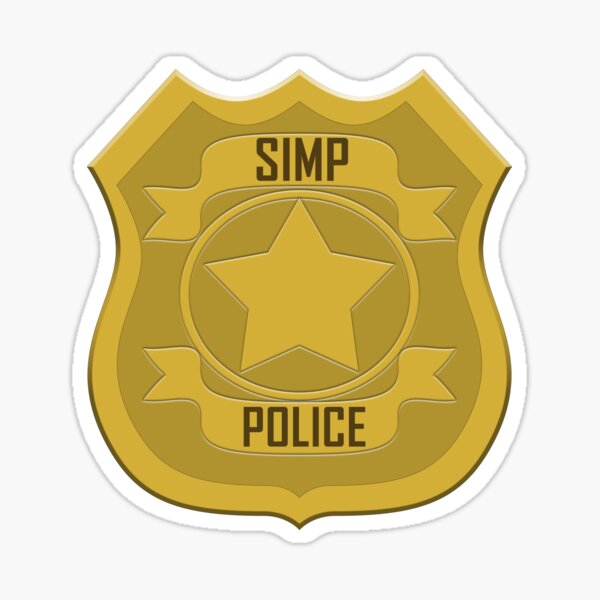 Simp Police Sticker By Takodesigns Redbubble - police badge roblox t shirt