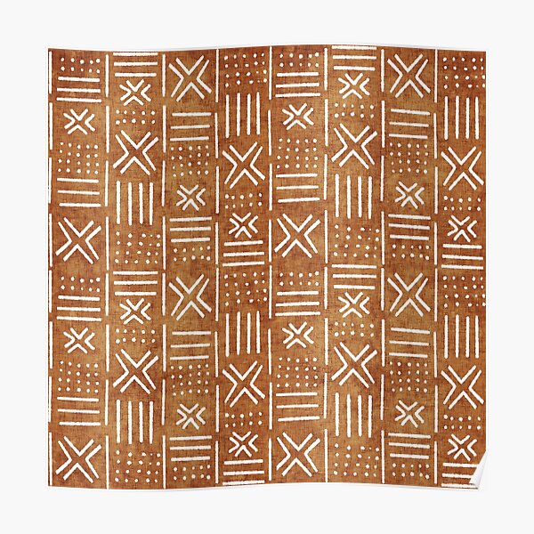 Mudcloth - rust, mudcloth, mud cloth, boho, bohemain, hippie Poster
