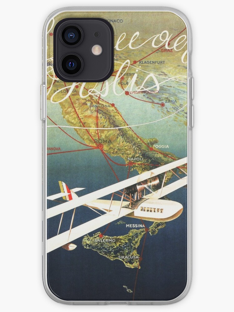 Le Linee Airlines Italy Poster Advertising 1927 By Mario Borgoni Airplane Iphone Case By Retroposters Redbubble