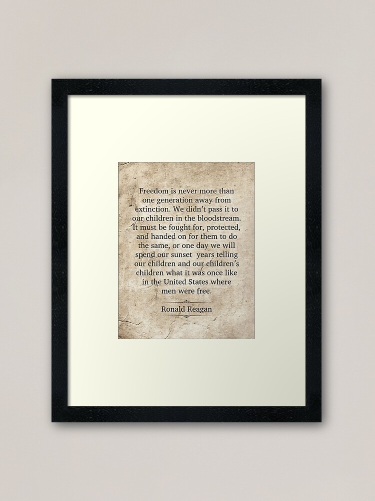 Alternate view of Ronald Reagan Quote Framed Art Print