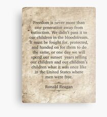 Ronald Reagan Quote Metal Print