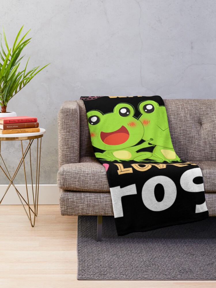 Alternate view of Just a Girl who Loves Frogs Gift Throw Blanket