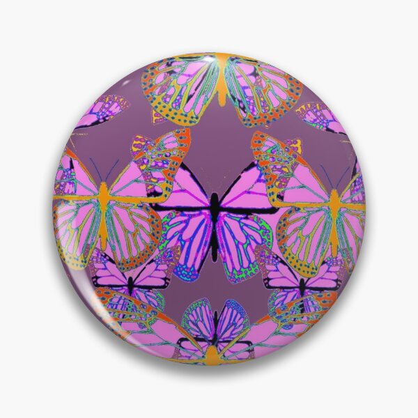 Item preview,  PUCE PURPLE COLORED DECORATIVE STYLED PINK BUTTERFLIES designed and sold by sharlesart.