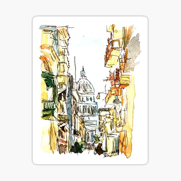 Item preview, Havana Street View With Parliament Watercolor designed and sold by artshop77.