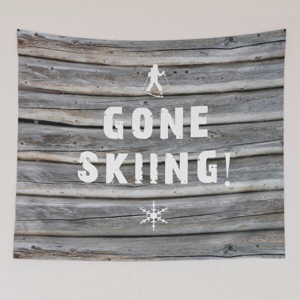 Item preview, Gone Skiing on Rustic Wood designed and sold by skidecor.