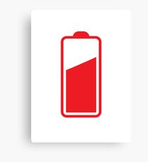 Battery half full in RED Canvas Print