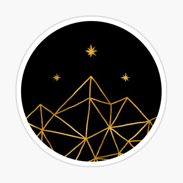 The nigh court gold on black - handdrawn and zoom Sticker