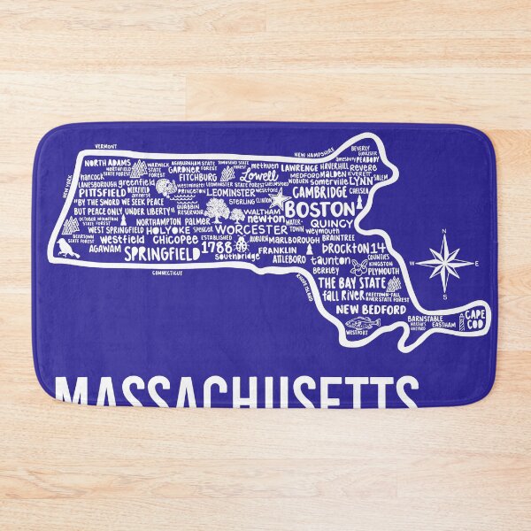 Item preview, Massachusetts Map designed and sold by fiberandgloss.