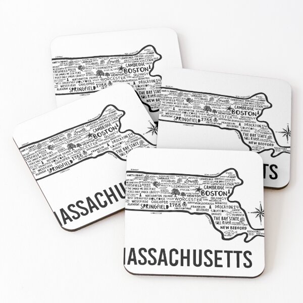 Item preview, Massachusetts Map designed and sold by fiberandgloss.