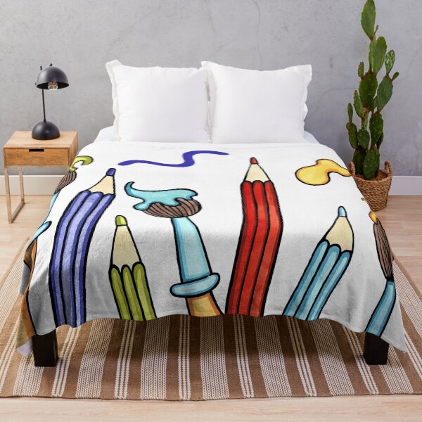 Artikelvorschau, Bleistifte und Pinsel Muster 1 entworfen und verkauft von Helen McCartney Designs.