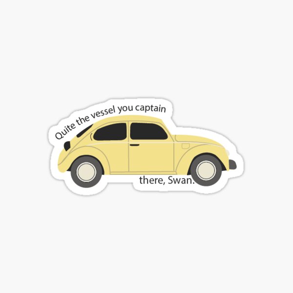 Once Upon a Time - Emma and Hook yellow bug car Sticker