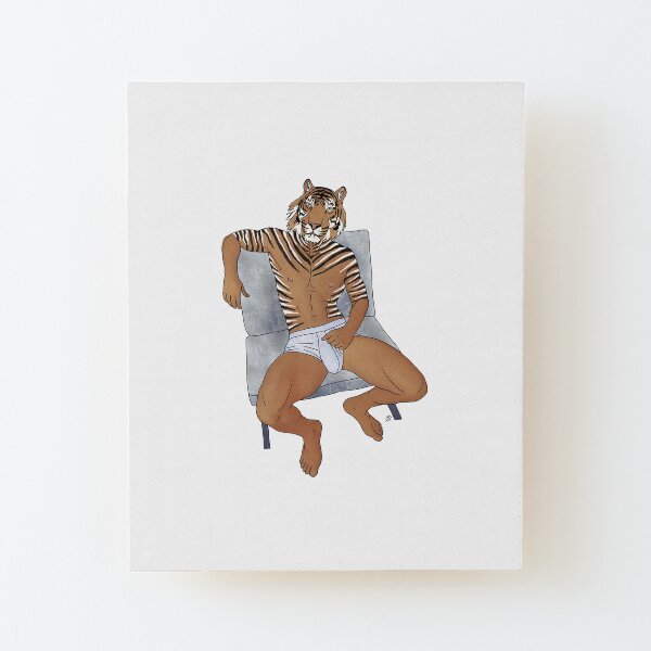 Tiger Man Wood Mounted Print