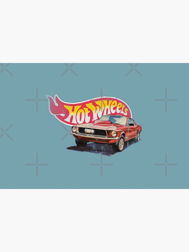 Mustang- 1968 Custom - Vintage, Distressed Hot Wheels 1968 Custom - Red Line by OffsetVinylFilm