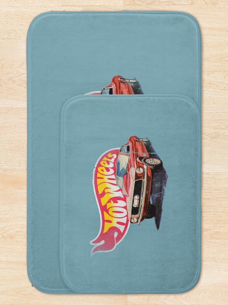 Alternate view of Mustang- 1968 Custom - Vintage, Distressed Hot Wheels 1968 Custom - Red Line Bath Mat
