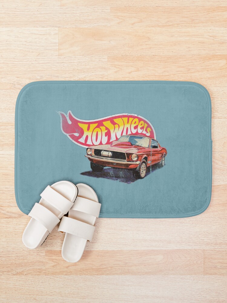 Alternate view of Mustang- 1968 Custom - Vintage, Distressed Hot Wheels 1968 Custom - Red Line Bath Mat