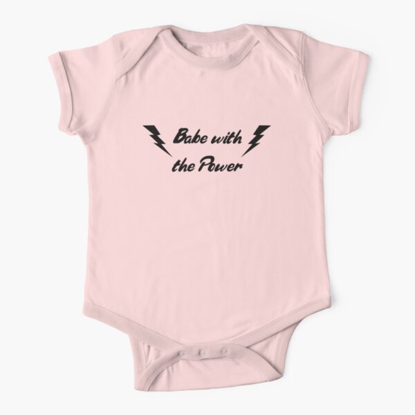 Baby Grow Babe With The Power Red and White Stripe