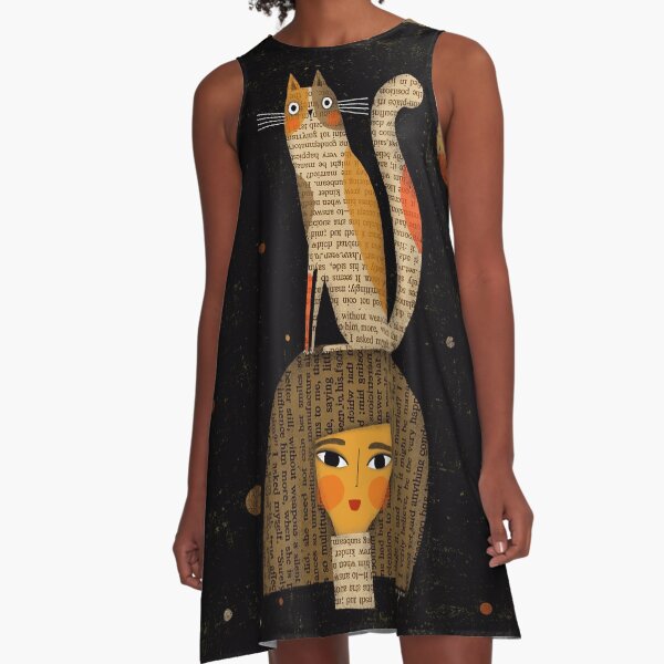 SPACE CAT HAT A-Line Dress