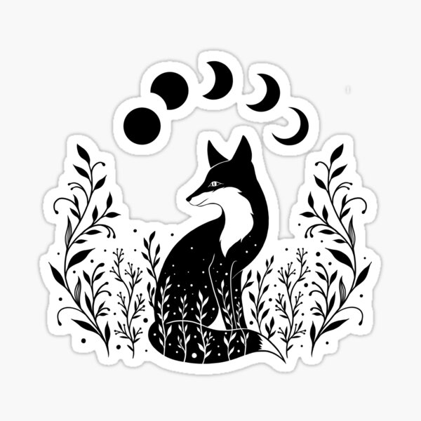 Item preview, Fox on the Hill-Black designed and sold by episodicDrawing.