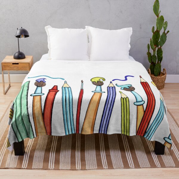 Artikelvorschau, Bleistifte und Pinsel Muster 2 entworfen und verkauft von Helen McCartney Designs.