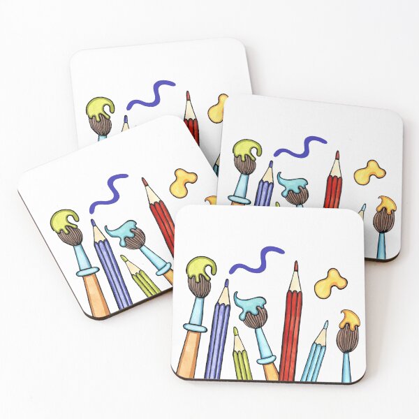 Artikelvorschau, Bleistifte und Pinsel Muster 1 entworfen und verkauft von Helen McCartney Designs.