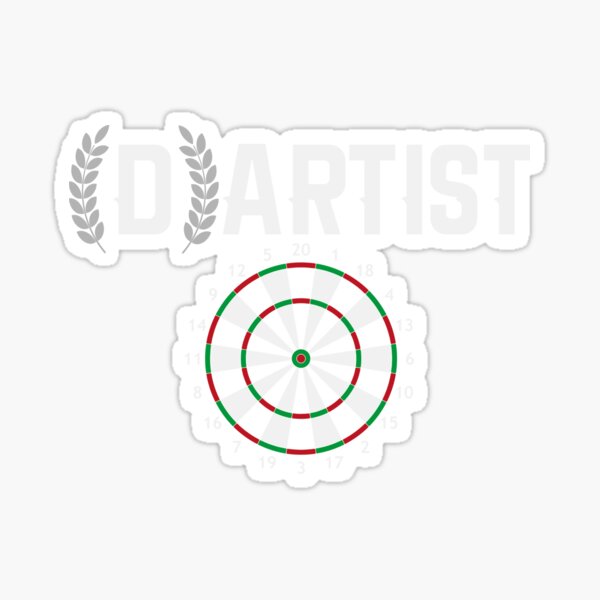 "Dartist Dart Artist Darts Pun Joke Dartboard" Sticker for Sale by