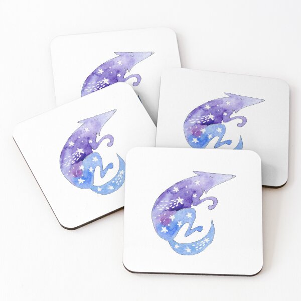 Item preview, Blue and violet wolf | galaxy watercolor art | french artist Alis | cute illustrations designed and sold by alisonsadler.