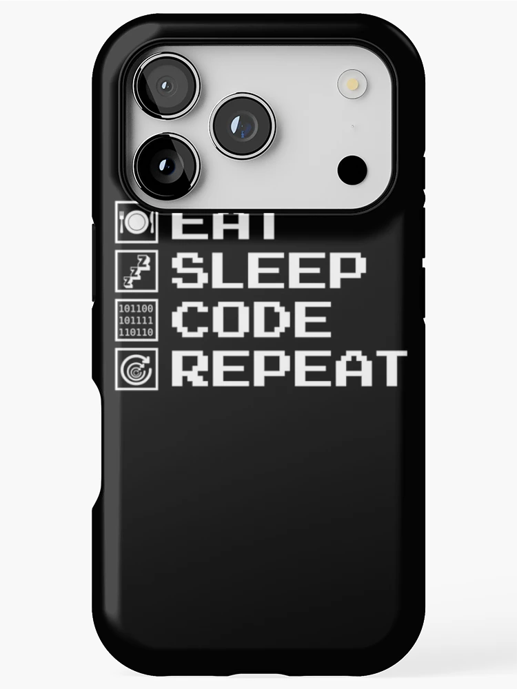 Thumbnail 1 of 4, iPhone Case, Eat Sleep Code Repeat Binary Code Computer Programmer Gear designed and sold by DynamicDesign.