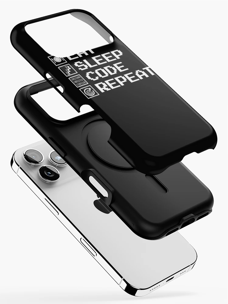 Thumbnail 2 of 4, iPhone Case, Eat Sleep Code Repeat Binary Code Computer Programmer Gear designed and sold by DynamicDesign.