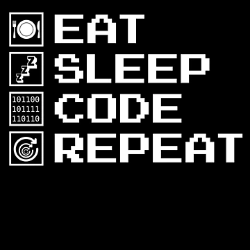 Artwork thumbnail, Eat Sleep Code Repeat Binary Code Computer Programmer Gear by DynamicDesign