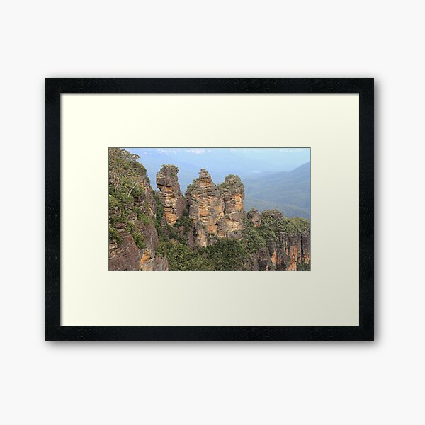 Three Sisters Blue Mountains Framed Art Print