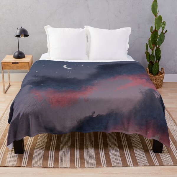 Item preview, Moon on sunset starry sky with clouds designed and sold by TheElkWillow.