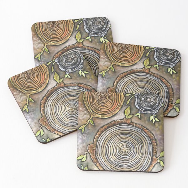 Item preview, Three Ringed Forest / Nature / Tree Ring Art / Sprouts / Plants / Tree Hugger / Tree love designed and sold by artenvironments.