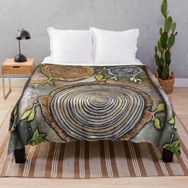 Item preview, Three Ringed Forest / Nature / Tree Ring Art / Sprouts / Plants / Tree Hugger / Tree love designed and sold by artenvironments.