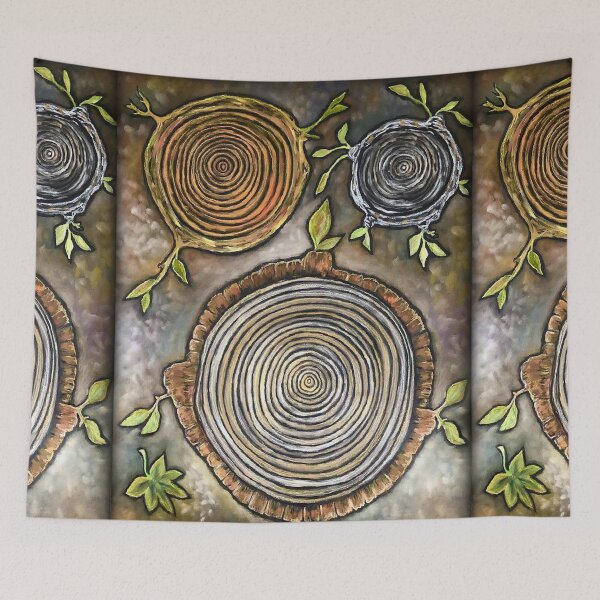 Item preview, Three Ringed Forest / Nature / Tree Ring Art / Sprouts / Plants / Tree Hugger / Tree love designed and sold by artenvironments.