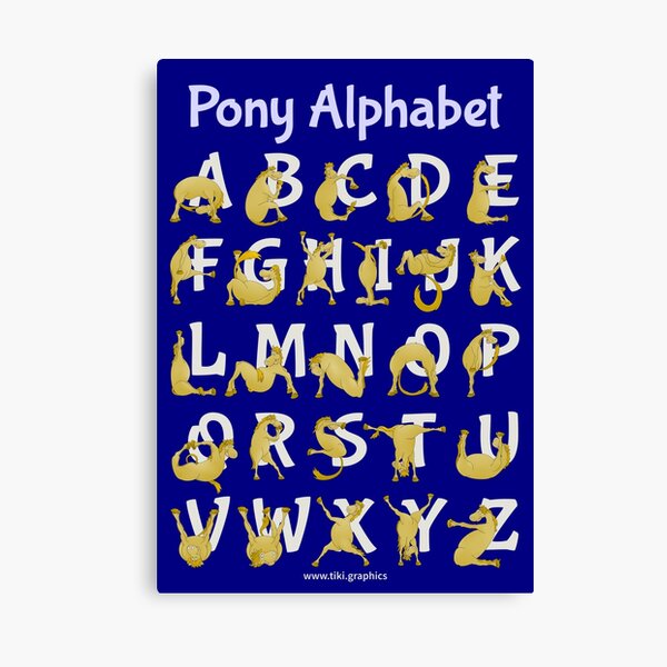 Pony Alphabet, Blue Canvas Print