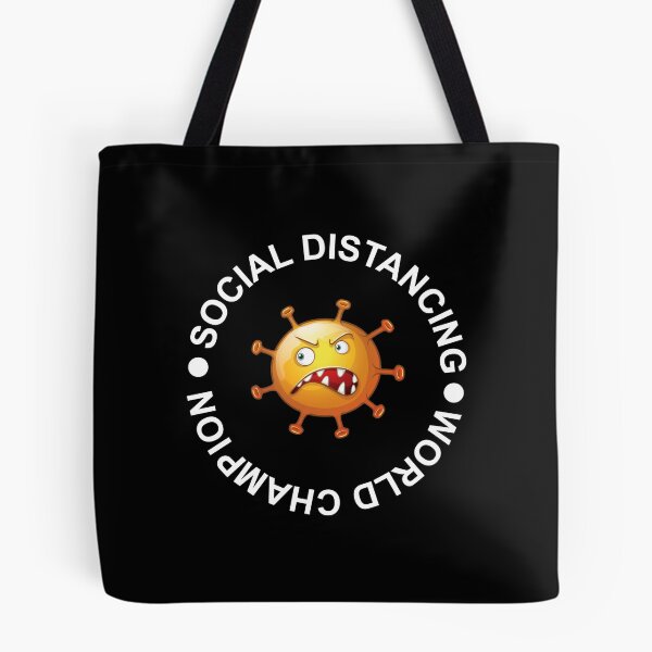Item preview, Social Distancing World Champion Funny Introvert Virus T-Shirt designed and sold by thehafdesigner.