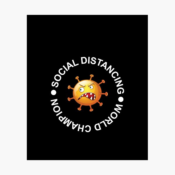 Item preview, Social Distancing World Champion Funny Introvert Virus T-Shirt designed and sold by thehafdesigner.