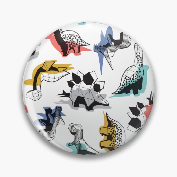 Item preview, Geometric Dinos // non directional design white background multicoloured dinosaurs designed and sold by SelmaCardoso.