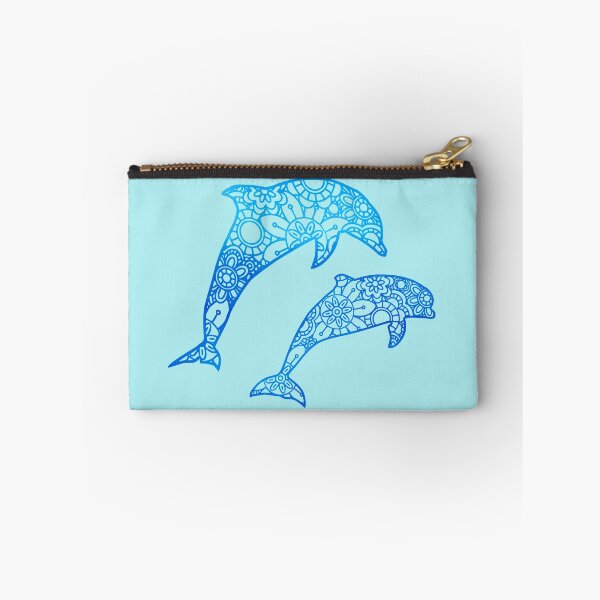 Item preview, Dolphin Mandala Zentangle Watercolor Blue designed and sold by SassAndHoney.