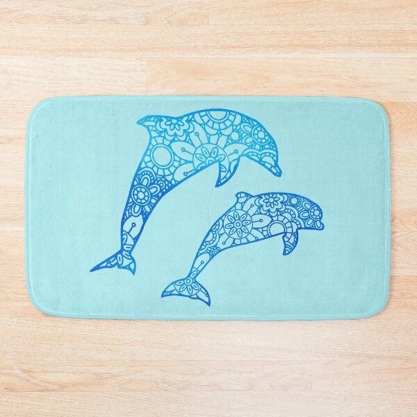 Item preview, Dolphin Mandala Zentangle Watercolor Blue designed and sold by SassAndHoney.